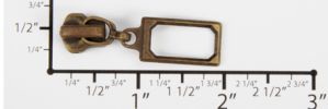 #5 Open Frame Auto-lock Slider with Pull - M51C  for Metal (Antique Brass)
