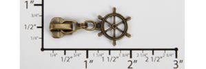 #5 Nautical Wheel Auto-lock Slider with Pull - M51N for Metal (Antique Brass)