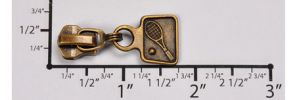 #5 Tennis Racquet Auto-lock Slider with Pull - M51X1 for Metal (Antique Brass)
