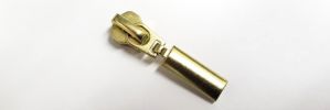 #5 Oval Solid Drop Auto-lock Slider with Pull - M418 for Metal (Brass)