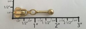#5 Ball 'n Diagonal Lines Auto-lock Slider with Pull - M51E for Metal (Brass)