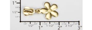 #5 Large Solid Flower Auto-lock Slider with Pull - M51SY for Metal (Brass)