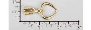 #5 Open Heart Large Auto-lock Slider with Pull - M51X18L for Metal (Brass)