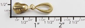 #5 Open Teardrop Auto-lock Slider with Pull - M750 for Metal (Brass)