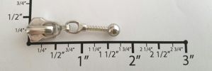 #5 Ball 'n Diagonal Lines Auto-lock Slider with Pull - M51E for Metal (Nickel)