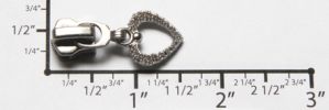 #5 Textured Heart Auto-lock Slider with Pull - M51N104 for Metal (Nickel)