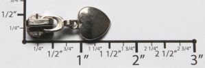 #5 Solid Heart Auto-lock Slider with Pull - M51Q for Metal (Nickel)