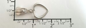 #5 Open Heart Large Auto-lock Slider with Pull - M51X18L for Metal (Nickel)