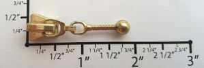 #5 Ball 'n Diagonal Lines Auto-lock Slider with Pull - M51E for Plastic (Brass)