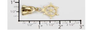 #5 Nautical Wheel Auto-lock Slider with Pull - M51N for Plastic (Brass)