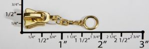 #5 Floating Chain Auto-lock Slider with Pull - M51W2  for Plastic (Brass)