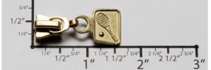 #5 Tennis Racquet Auto-lock Slider with Pull - M51X1 for Plastic (Brass)