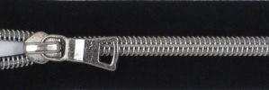  #5  Metallic Coil On Black Tape Zipper