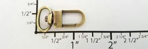1/2" Euro-inspired Swivel Lever Hook ~GY2017 (Brushed Antique Brass)