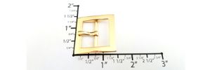 1" Euro-inspired Center Bar Buckle ~ Square Edge~GY3107 (Shiny Gold)