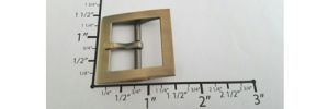 1" Euro-inspired Center Bar Buckle ~ Square Edge (Brushed Antique Brass)