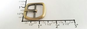 1" Euro-inspired Center Bar Buckle ~ Round Edge~GY3132 (Brushed Antique Brass)
