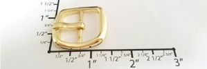 1" Euro-inspired Center Bar Buckle ~ Round Edge~GY3132 (Shiny Gold)