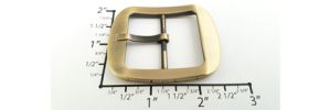 1 1/2" Euro-inspired Center Bar Buckle ~ Round Edge~GY3133 (Brushed Antique Brass)