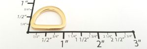 3/4" Euro-inspired D-Ring ~ Solid Flat Edge~GY4098 (Shiny Gold)