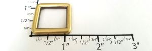 3/4"x7/8" Euro-inspired Semi-square Ring ~ Round Edge~GY4139  (Brushed Antique Brass)