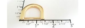 1" Euro-inspired Bar D-Ring ~ Solid Round Edge~GY4317 (Shiny Gold)