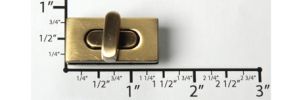 Euro-inspired Rectangle Turn Lock (Brushed Antique Brass)