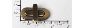 Euro-inspired Oval Turn Lock (Brushed Antique Brass)