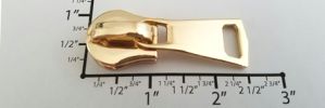 #15 Long Non-lock Slider with Pull - MH15A for Euro Metal (Shiny Gold)