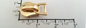 #15 D-Ring Non-lock Slider with Pull - MH15B for Euro Metal (Shiny Gold)