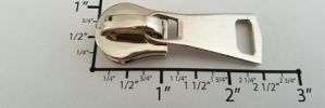#15 Long  Non-lock Slider with Pull - MH15A for Euro Metal (Shiny Nickel)