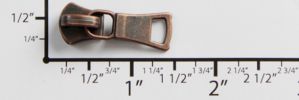 #5 Small Euro Non-lock Slider with Pull - M361 for Metal (Antique Copper)