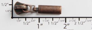 #5 Oval Solid Drop Non-lock Slider with Pull - M418 for Metal (Antique Copper)