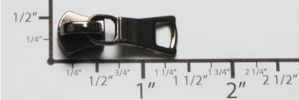 #5 Small Euro Non-lock Slider with Pull - M361 for Metal (Shiny Gunmetal)