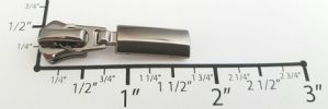 #5 Oval Solid Drop Auto-lock Slider with Pull - M418 for Euro Metal (Shiny Gunmetal)