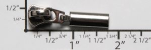 #5 Oval Solid Drop Non-lock Slider with Pull - M418 for Euro Metal (Shiny Gunmetal)