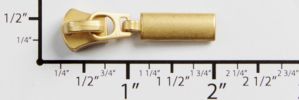 #5 Oval Solid Drop Non-lock Slider with Pull - M418 for Metal (Matte Gold)