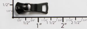 #5 Small Euro Non-lock Slider with Pull - M361 for Metal (Matte Black Enamel)