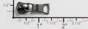 #5 Small Euro Non-lock Slider with Pull - M361 for Metal (Oxidized Black)