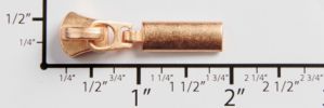 #5 Oval Solid Drop Non-lock Slider with Pull - M418 for Metal (Rose Copper)