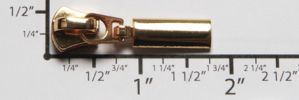 #5 Oval Solid Drop Non-lock Slider with Pull - M418 for Euro Metal (Shiny Gold)