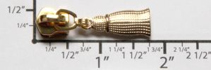 #5 Tassel Euro Drop Non-lock Slider with Pull - P109 for Euro Metal (Shiny Gold)