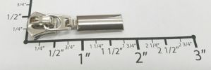 #5 Oval Solid Drop Non-lock Slider with Pull - M418 for Euro Metal (Shiny Nickel)