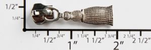 #5 Tassel Euro Drop Non-lock Slider with Pull - P109 for Euro Metal (Shiny Nickel)