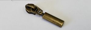 #5 Oval Solid Drop Non-lock Slider with Pull - M418 for Coil (Antique Brass)