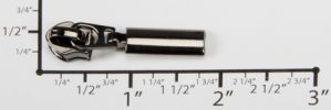 #5 Oval Solid Drop Non-lock Slider with Pull - M418 for Euro Coil (Shiny Gunmetal)