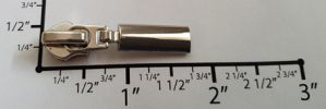 #5 Oval Solid Drop Auto-lock Slider with Pull - M418 for Euro Coil (Shiny Nickel)