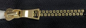  #5 Semi-Gold Mirror Square Plastic Zipper