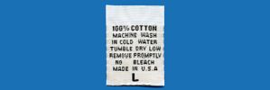 Classic White "100% Cotton" Woven Care Labels