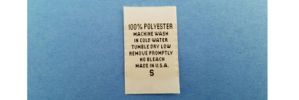 Classic White "100% Polyester" Woven Care Labels